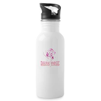 Fleurs Femmes girl power design art style féminin - Gourde avec paille intégrée - blanc - Droite