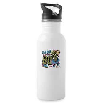 Old but always Gold the 80s - Trinkflasche mit integriertem Trinkhalm - Weiß - Rechts