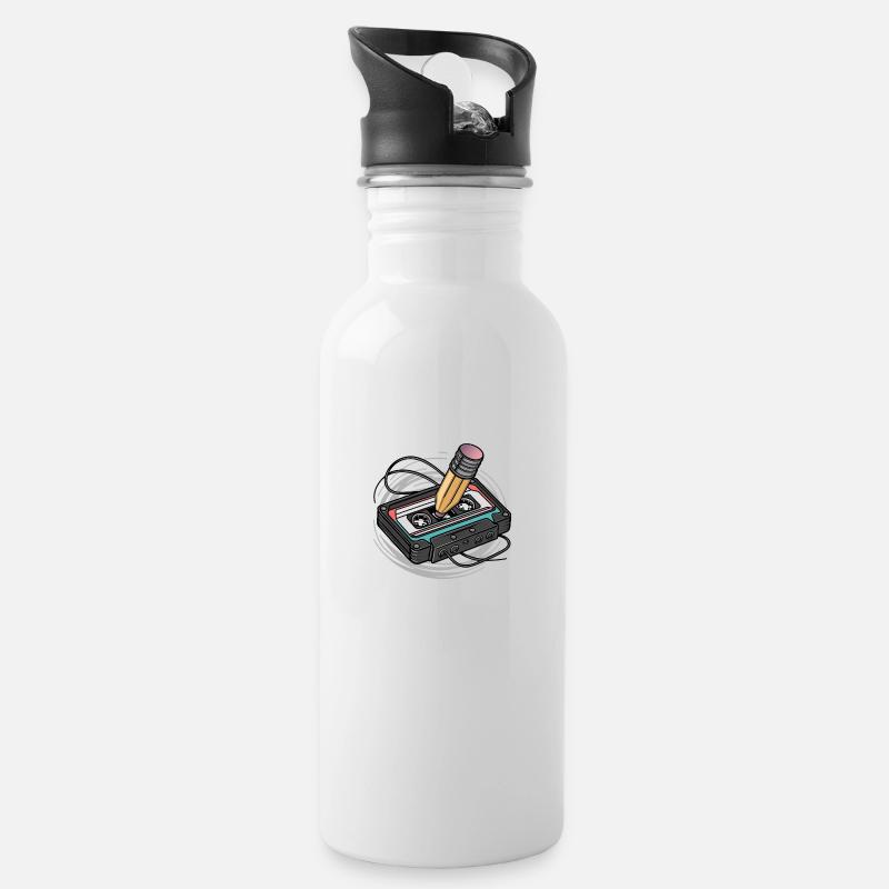 Kassette - Trinkflasche mit integriertem Trinkhalm - Weiß