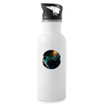 L’univers est fascination et inspiration - Gourde avec paille intégrée - blanc - Droite