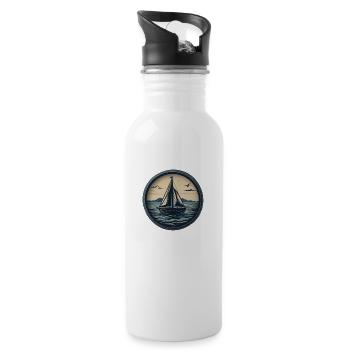 Segelliebe - Trinkflasche mit integriertem Trinkhalm - Weiß - Rechts