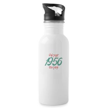 Jahrgang 1956-Ausgabe - Trinkflasche mit integriertem Trinkhalm - Weiß - Rechts
