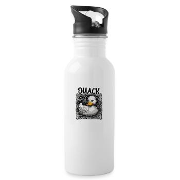 Gummiente / Badeente / Wasser / Badewanne - Trinkflasche mit integriertem Trinkhalm - Weiß - Rechts