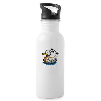 Gummiente / Badeente / Wasser / Badewanne - Trinkflasche mit integriertem Trinkhalm - Weiß - Rechts