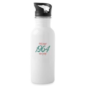 Jahrgang Ausgabe 1964 - Trinkflasche mit integriertem Trinkhalm - Weiß - Rechts