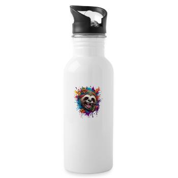 Tattoo / Animal / Art / Cool / Comic / Sloth - Water bottle with straw - white - Right