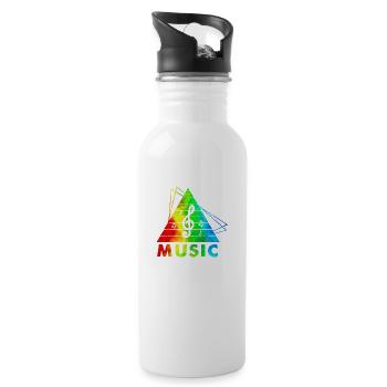 DJ Musik Retro Heavy Metal Hard Rock Punk Vinyl MX - Trinkflasche mit integriertem Trinkhalm - Weiß - Rechts