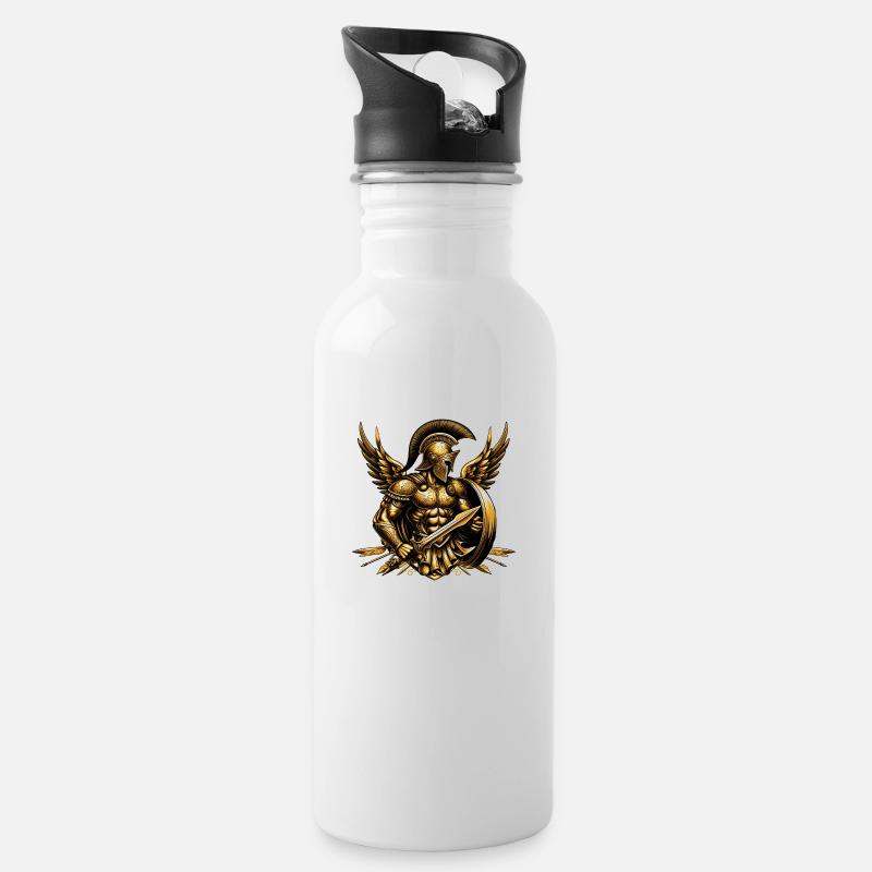 Achilles - Trinkflasche mit integriertem Trinkhalm - Weiß