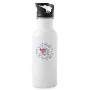 Coole Mädels fahren Bagger Frau Baggerfahrer - Trinkflasche mit integriertem Trinkhalm - Weiß - Rechts