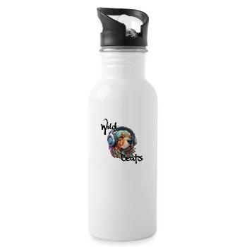 Kopfhörer / Audio / Musik / Klang / cool - Trinkflasche mit integriertem Trinkhalm - Weiß - Rechts