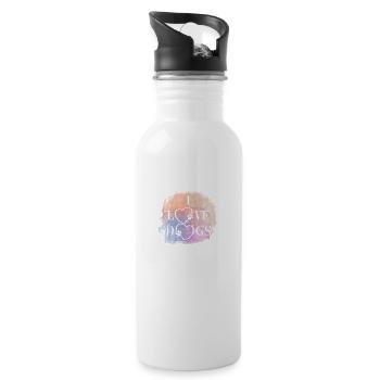 Ich liebe Hunde - Trinkflasche mit integriertem Trinkhalm - Weiß - Rechts