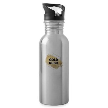 Gold- Rush Logo - Water bottle with straw - silver - Right