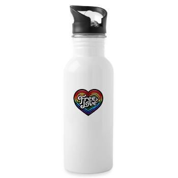FreeLove2 - Trinkflasche mit integriertem Trinkhalm - Weiß - Rechts