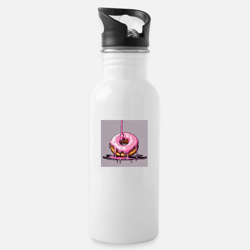 Donut 1 - Trinkflasche mit integriertem Trinkhalm - Weiß