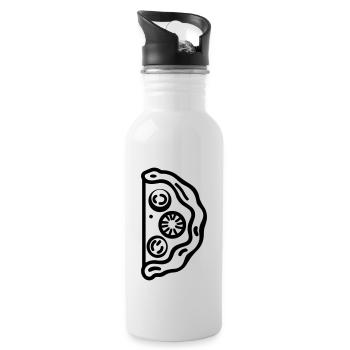 Pizza slice - Water bottle with straw - white - Right