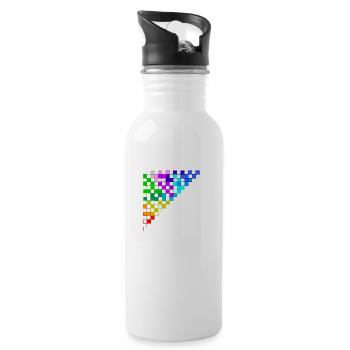 colored squares - Trinkflasche mit integriertem Trinkhalm - Weiß - Rechts