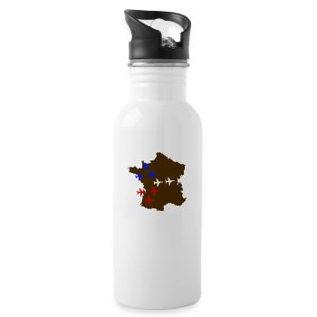Patrouille de France in flight over France - Water bottle with straw - white - Right