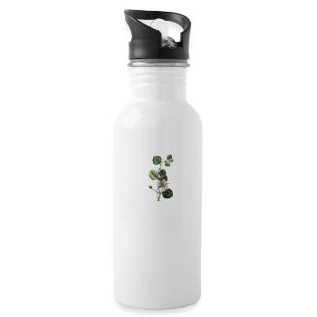 Letter U Green Botanical - Water bottle with straw - white - Right