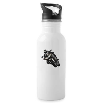 Motorräder gibt es in vielen Ausführungen - Trinkflasche mit integriertem Trinkhalm - Weiß - Rechts