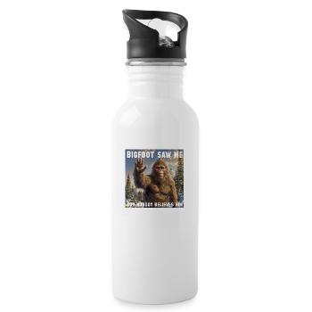 Bigfoot saw me, but nobody believes him - Water bottle with straw - white - Right