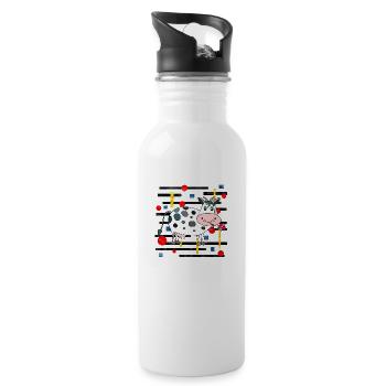 Cow - Water bottle with straw - white - Right