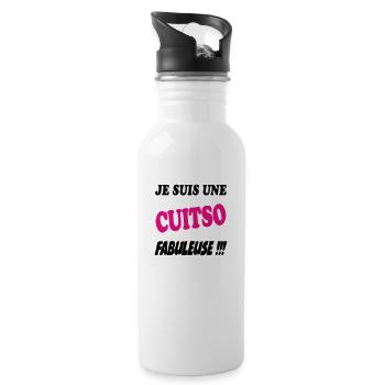 Je suis une cuisto fabuleuse !!! - Gourde avec paille intégrée - blanc - Droite