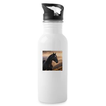 Art du cheval - Gourde avec paille intégrée - blanc - Droite