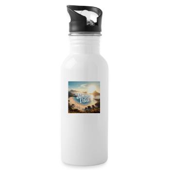 Summer Vibes - Trinkflasche mit integriertem Trinkhalm - Weiß - Rechts