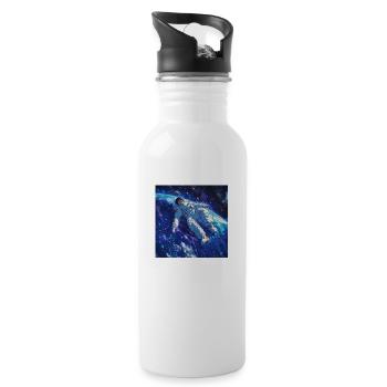 80er Jahre Anime Typ beruhigender hochwertiger Modedruck - Trinkflasche mit integriertem Trinkhalm - Weiß - Rechts