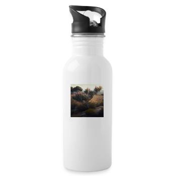 Outback blüht - Trinkflasche mit integriertem Trinkhalm - Weiß - Rechts