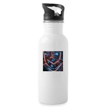 Circuit City - Water bottle with straw - white - Right