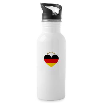 Coeur étoile l’Allemagne - Gourde avec paille intégrée - blanc - Droite