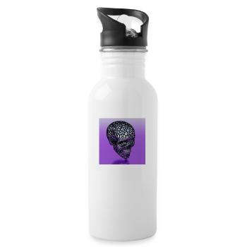 CRANE POURPRE - Gourde avec paille intégrée - blanc - Droite