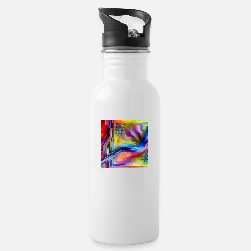 Énergie abstraite - Peinture abstraite - Gourde avec paille intégrée - blanc