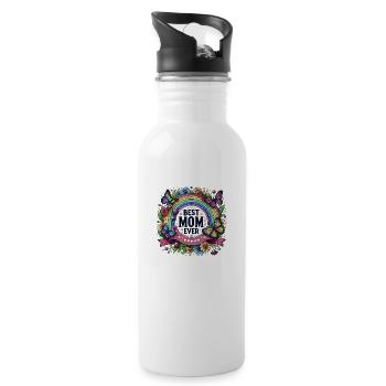 World's Best Mom Mom Mom Best Supermom - Water bottle with straw - white - Right