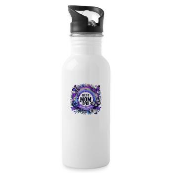 World's Best Mom Mom Mom Best Supermom - Water bottle with straw - white - Right