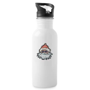 Weihnachtsmann - Trinkflasche mit integriertem Trinkhalm - Weiß - Rechts