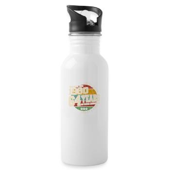1960 Vintage Retro Classic 64 Years - Water bottle with straw - white - Right