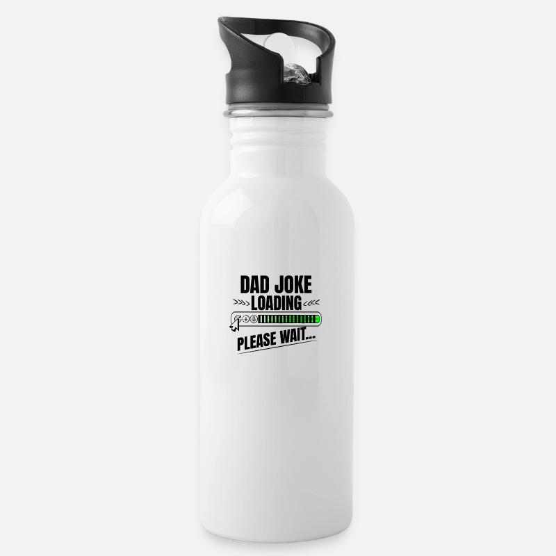 Dad joke loading please wait dad gift idea - Water bottle with straw - white