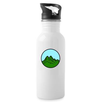 Mountains 2 - Water bottle with straw - white - Right