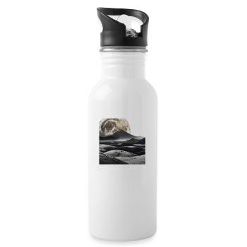 Lunar Magnificence: Ein irdisches Fest - Trinkflasche mit integriertem Trinkhalm - Weiß - Rechts