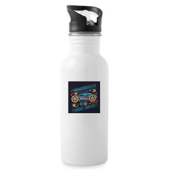 Car Signals - Trinkflasche mit integriertem Trinkhalm - Weiß - Rechts