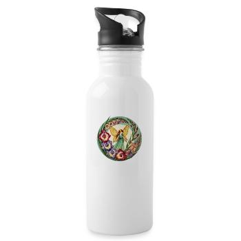 Gladiolus Fairy - Water bottle with straw - white - Right