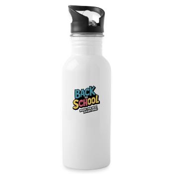 back to school - Water bottle with straw - white - Right