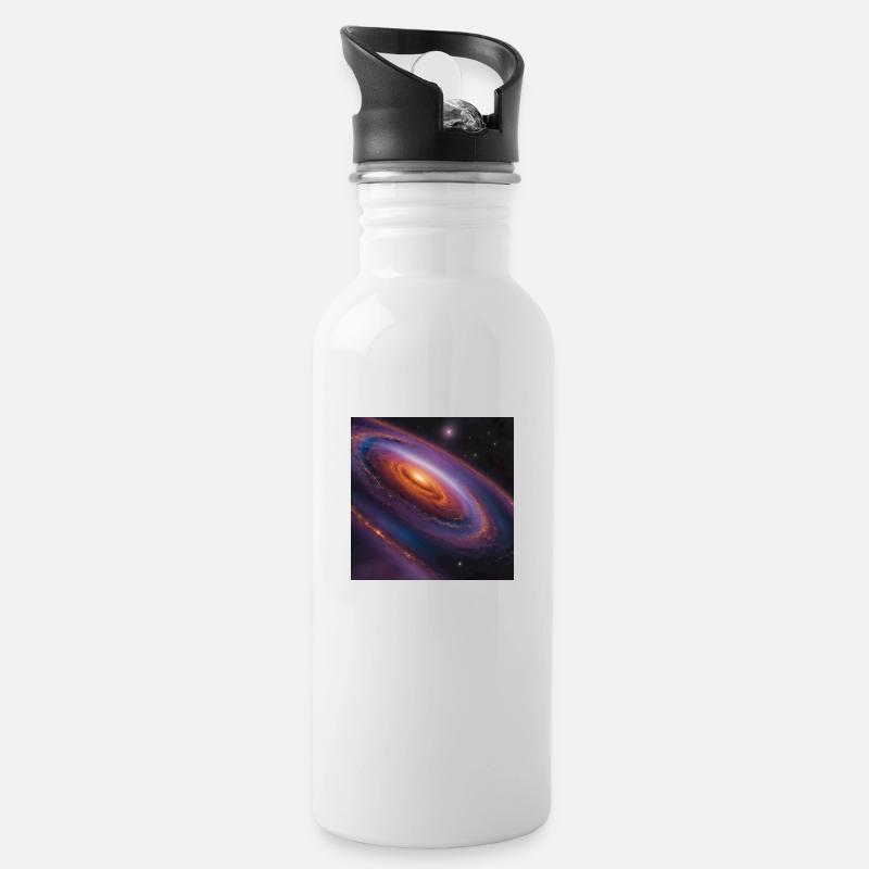 Kosmos - Trinkflasche mit integriertem Trinkhalm - Weiß