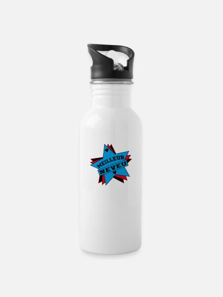 BEST NEPHEW - Water bottle with straw - white