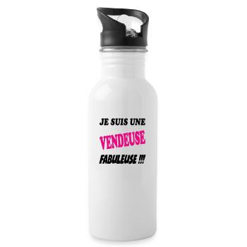 Je suis une vendeuse fabuleuse !!! - Gourde avec paille intégrée - blanc - Droite