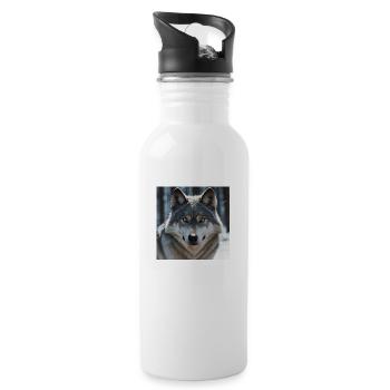 Loup - Gourde avec paille intégrée - blanc - Droite