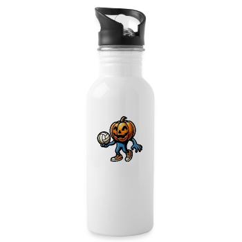Pumpkin with volleyball - Water bottle with straw - white - Right