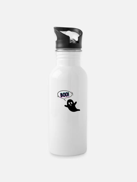 BOO - Trinkflasche mit integriertem Trinkhalm - Weiß